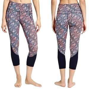 Athleta High Rise Tapestry Chaturanga Athletic Leggings Cropped Size Small